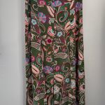 Loft 8 NEW Paisley Seamed Button Midi Skirt Slit Cut Front Green Colorful Floral Photo 1