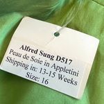 Alfred Sung Peau de Soie Dress Bow Appletini Green Sheath Size 16 Women's NWT Photo 10