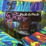 Peck & Peck  Women's Skull Print‎ Sheer Blouse Top Button Down Long Sleeve Large Photo 1