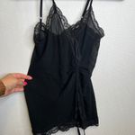Ideology  XS Black Cami Dress Sleeveless Lace‎ Trim Adjustable Straps Silk Blend Photo 1