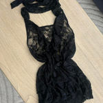 Black Lace Halter Lingerie Slip Dress XL Size 1X Photo 0