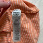 Patagonia  Organic Cotton Striped Orange Midi Dress‎ Medium Granola Gorpcore Cozy Photo 3