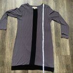 Michael Kors Black and White Diamond Sheath Dress Long Sleeve Stripe Size Medium Photo 8