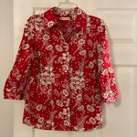 Coldwater Creek  Shaped Women’s Shirt size XS brand new color red and white Photo 0
