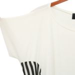 Ozai N Ku Asymmetric Jersey Knit Short Sleeve Off White Black Patch Side Top L Size L Photo 6