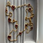 NWOT Julie Vos Gold and Pink Gemstone Necklace Photo 2