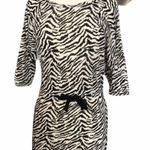 Poof! Zebra animal print cinched tie waist poof dress Sm Photo 0
