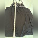 EXPRESS NWT Women’s Sz: L 3D Black Floral Appliqué Racerback Stretch Tank Top. M Photo 3