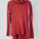 Free People We The Free Split Back Red Long Sleeve Knit Turtleneck Top Sm Rustic Photo 7