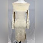 Steve Madden ivory white cap off the shoulder ribbed knit midi dress size XL NWT Photo 2