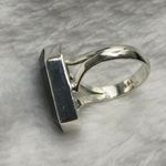 925 Silver Labradorite Punk Coffin Ring Size Photo 5