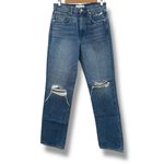 SLVRLAKE London Straight Leg Jeans in Gimme Shelter Sz 28 Distressed High Rise‎ Blue Photo 2