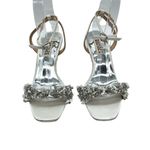 Badgley Mischka Womens Telissa Satin Jeweled Kitten Heels Sandals Size 5 Photo 1