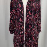 5 TWO 3 New Robe Cardigan Lightweight Knit Kimono Jacket Black Pink Photo 8