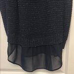 Moral Fiber  Black Sweater with Sheer Hem Photo 4