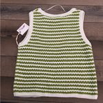 Jessica Simpson  Green and White Striped Knit Tank Top Photo 3