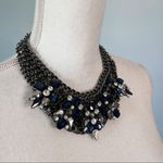 Guess | Chainlink Blue & Black Rhinestone Embellished Statement Necklace Photo 2