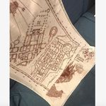 Wizarding World Harry Potter Marauders' Map Print Scarf Hogwarts Challis Fabric Red Photo 4