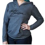 Harley Davidson Women’s Embellished Script Clutch Pullover Hoodie‎ medium Gray Photo 0