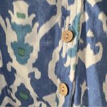 Christian Siriano Blue and White Button Down Shirt Abstract Pattern Print Collar Size L Photo 7