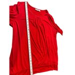 Susan Graver Red Long Sleeve Liquid Knit Wide Band Waist Pleated Top 2x Photo 5