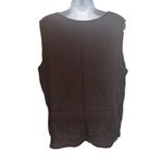 Splash Wearable Art Women's XL Brown Beaded V Neck Sleeveless Rayon Top Y2K Photo 1