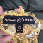 Almost Famous NEW!  Yellow Floral Lace Ruffle Sleeveless Blouse Photo 6