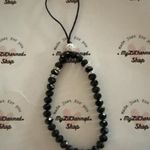 Handmade Cell Phone Charm Strap Black Glass Beads New Photo 0