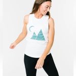 Zyia  Active White‎ Mountain Moon Graphic Tank Top Size L Photo 2