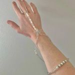Handmade “Nadine” Starfish Pearl Hand Chain Slave Bracelet Ring Jewelry Beachy Silver Photo 10
