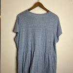 Lane Bryant Light Blue Champagne All Day Short Sleeve Peplum Top Photo 5