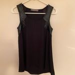 Finn and Clover  Faux Leather Eyelet Panel Tank Top Black Size XS Photo 1
