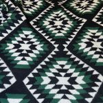 Bear Dance Cardigan Sweater Womens Small Green White Black Patterned Aztec Photo 9