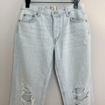 Free People  Maggie Ripped Crop Straight Leg Jeans in Paradise Blue Size US 25 Photo 3