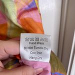 KOURT Seasonal Tropical Bird Of Paradise Print Mini Dress Size XS Linen Summer Green Photo 6