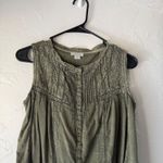 Sundance Sleeveless Button Down Tank Top XS Olive Green Boho Peasant Cottage Photo 1