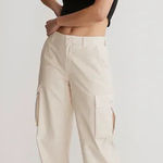 Madewell Garment-Dyed Low-Slung Straight Cargo Pants Cream Vintage Linen 26 Photo 0