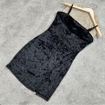 Buffbunny Collection Frozen Mini Dress Crush Velvet Sleeveless Slit in Black S Photo 1