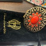 House of Harlow  Red/ Coral Cabochon locket ring, 8 Photo 0
