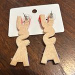 NWT Red, White, and Blue Beaded USA Earrings Red Photo 2