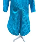 Vintage TJunior Tunic Blouse Shirt Top Womens XL Rare 80s Blue Back Fan‎ Retro Size L Photo 5