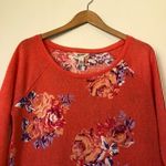 Arizona Jeans ARIZONA JEAN CO Orange Purple White Floral 3/4 Sleeve Knit Tee Top JUNIORS Large Photo 1