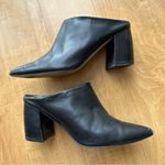 Marc Fisher  MFragni Classic Heeled Pointed Toe Black Leather Mules, Size 9M Photo 11
