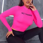Nwt, Lavishly Paris Women’s Hot Pink “No Thanks” Shirt Size M Photo 7