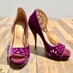 Viktor & Rolf Magenta Purple Velvet Open Toe Pumps, sz. 6 Photo 1