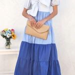 VICI  | Mariel Tiered Pocketed Puff Sleeve Midi Dress Photo 0