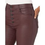 Kut From The Kloth  Mia High Rise Skinny Wet Look Bordeaux Jeans 14 NWT Photo 9