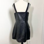Wild Fable  Faux Leather Zip Front Mini Dress Womens M Y2K Pinafore Black Edgy Photo 3