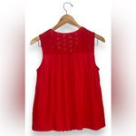 Knox Rose Women Rebel Red Eyelet lace Ribbed Tank Top Photo 4