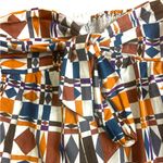 Sézane Sezane Bow Front Skirt Mini 70s Ditsies Size 36 US 4 Geometric Brown Orange NWOT Photo 4